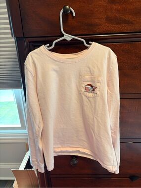 Vineyard Vines Light Pink Long-Sleeve Pocket Tee